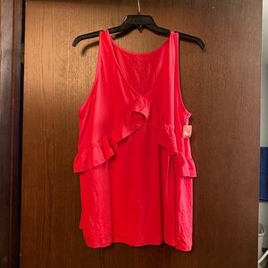 NWT, Bright pink summer ruffle tank, sz XXL